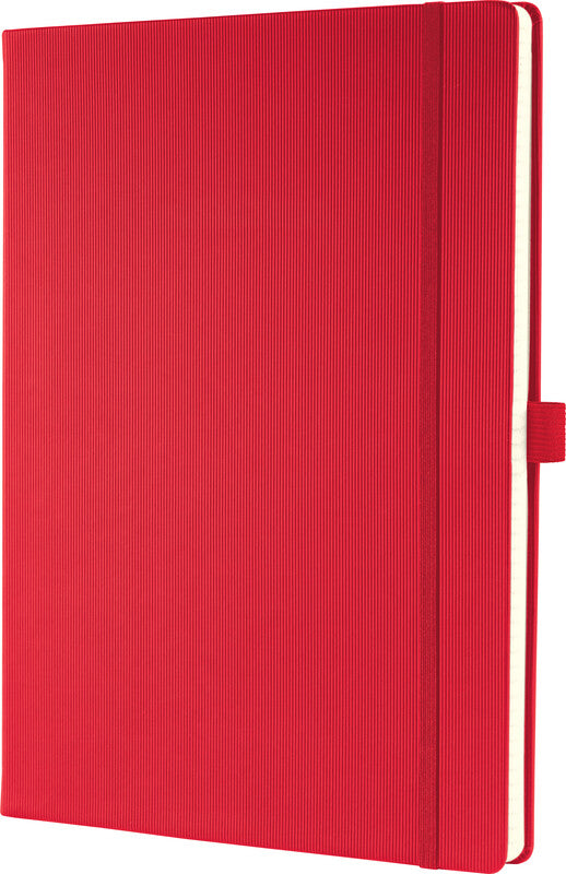 Sigel Notizbuch A4, liniert, Fadenheftung, 194 Seiten, 80 g/m² – rot