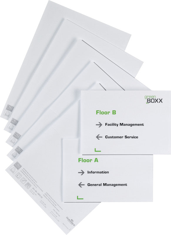 Durable Einsteckschilder A5 (210 × 149 mm), weiss, Papier – für Inkjet, Laser, Kopierer – 20 Karten
