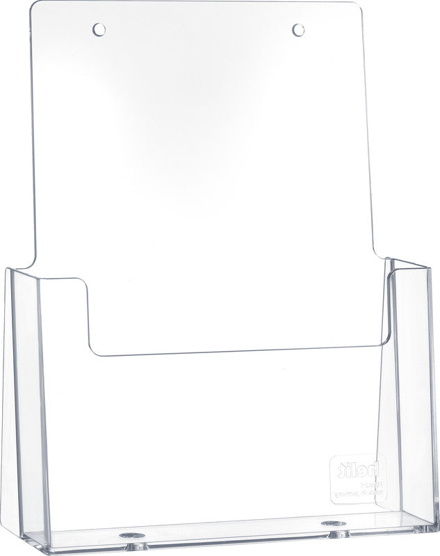 Helit Tischprospekthalter the helpdesk – für A5 hoch, 1 Fach, transparent, Kunststoff, 166 × 57 × 210 mm