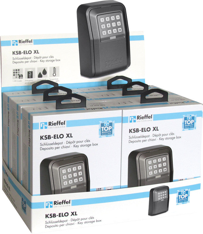 Rieffel Schlüsseldepot KSB-ELO XL, für bis zu 25 Schlüssel, Elektronikschloss (6-stellig), schwarz
