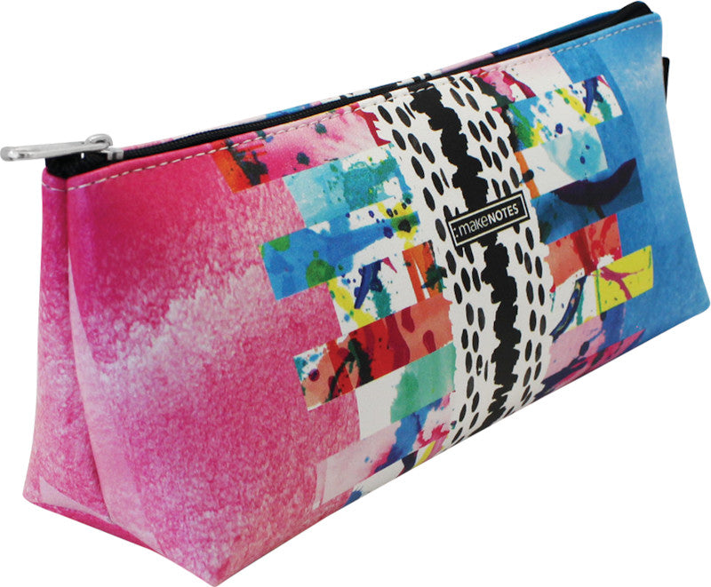 Makenotes Buntes Grunge Dreieckiges Etui, Leer – Kunstleder – 21 × 9 × 7 cm