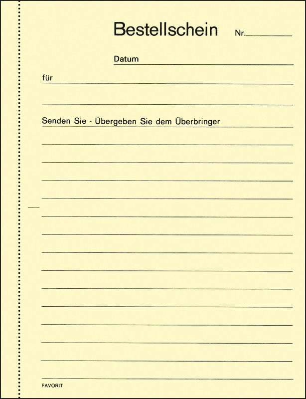Favorit Formularblock – Bestellscheine, Deutsch, 50 Blatt, A6