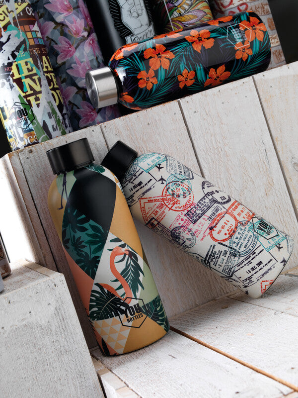 Youbottles Trinkflasche Dual – 5 dl – Edelstahl, isoliert, Schraubverschluss – Street Art World Travel
