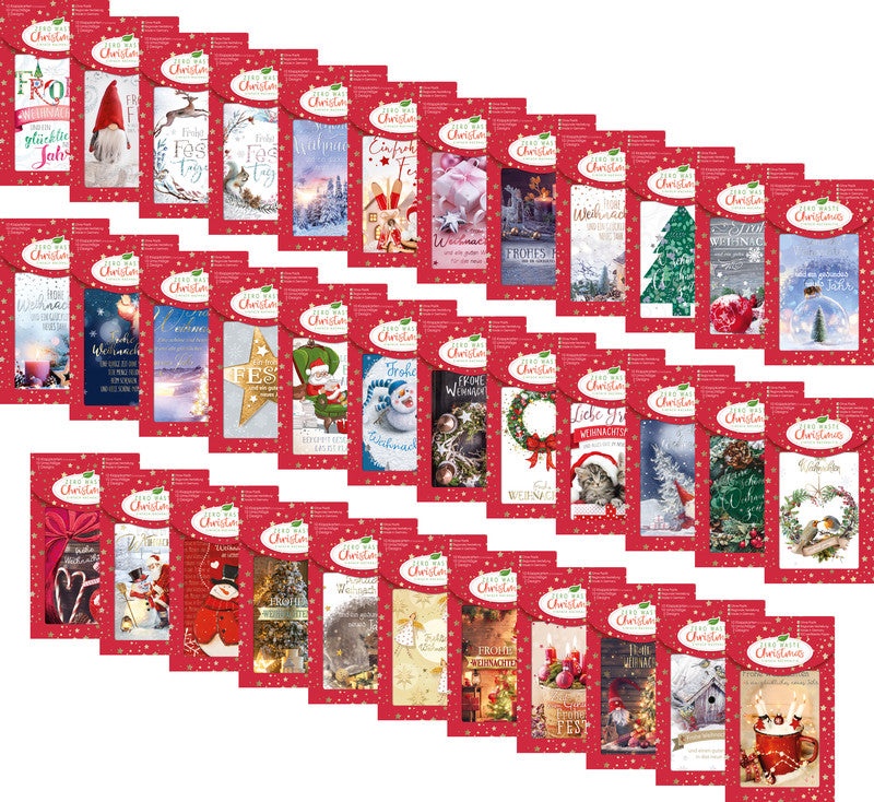 Kurt eulzer Weihnachtsgrusskarte – 110 × 154 mm – mit Umschlägen, Text DE, Karton, 10er Pack