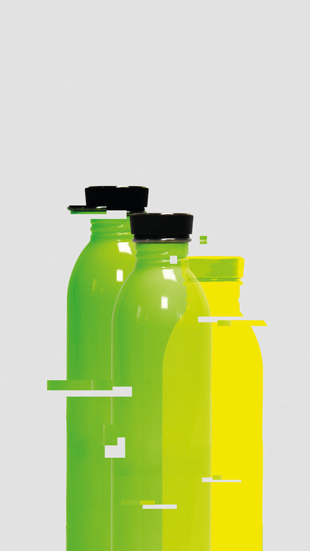 24Bottles Trinkflasche Urban Reactive – 5 dl – Edelstahl, Schraubverschluss, auslaufsicher – Gelb/Grün