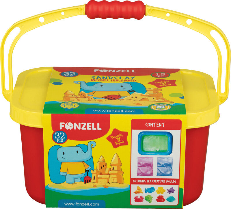 Fonzell Bastelset Modelliersand Kneten – 32-teilig – 300 × 200 × 140 mm