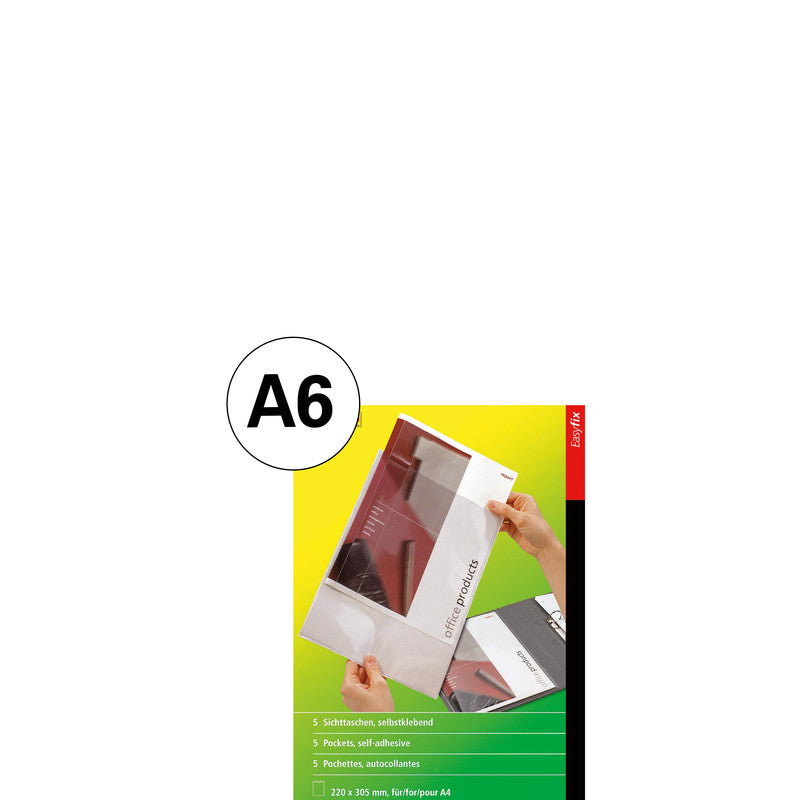 Dufco Easyfix Sichtmappe A6 – 8er-Pack, transparent, Kunststoff, glänzend, 120 µm
