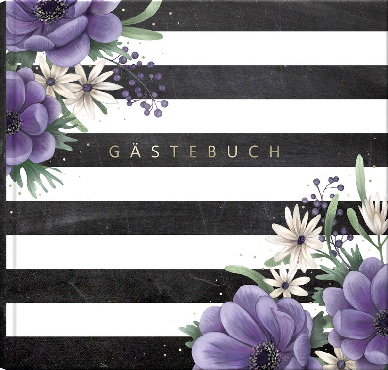 Grätz Verlag Blumen Gästebuch – 210 × 200 mm – 100 Seiten – gebunden, Papiereinband, mehrfarbig