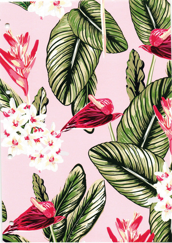 Noname Geschenkpapier Tropical Flower, 70 g/m², 50 cm × 3 m, mehrfarbig