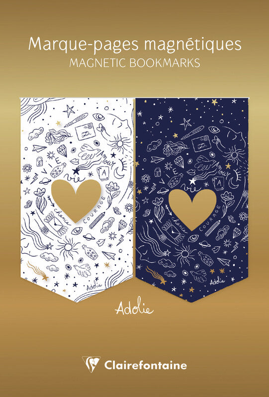 Clairefontaine Adolie Lesezeichen – Karton, 15,5 × 10,5 cm, sortiert, 2er-Pack