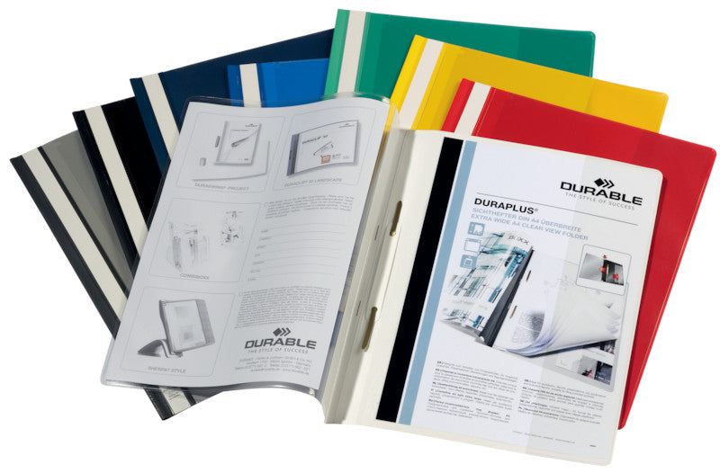 Durable Schnellhefter – A4+, Kunststoff, Grau, Beschriftungsfeld