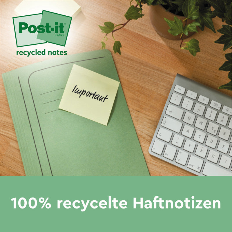 Post-it Super Sticky Haftnotizen – 76×76 mm – gelb, 18×70 Blätter, PEFC