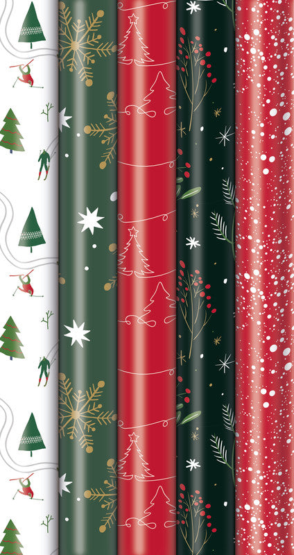 Zoewie Geschenkpapier Urban Tradition – Weihnachten – 70 cm × 2 m, Papier, 80 g/m2, sortiert