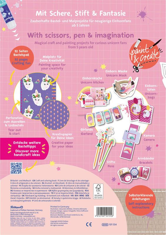 Pelikan Bastelbuch – Einhorn, Softcover, 32 Seiten, Deutsch