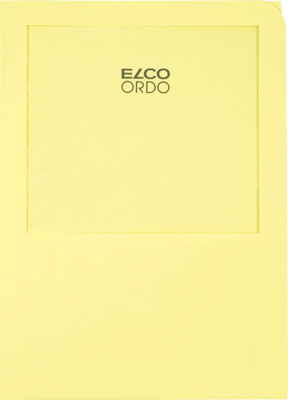 Elco Sichtmappe A4 – Gelb, Papier, Sichtfenster, 100er-Pack