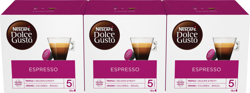 Nescafé Dolce Gusto Kaffeekapseln Espresso – für Dolce Gusto – Intensität 5 – 16 Kapseln