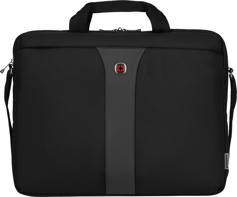 Wenger/SwissGear Wenger Legacy Notebook-Tasche – 12 l, Aufsteckfunktion, Stoßschutz, Polyester, Schwarz/Grau
