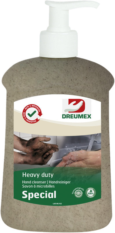 Dreumex Handreinigungspaste – Kunststoff, Weiss, 500 g, inkl. Pumpe, Litschi-Duft