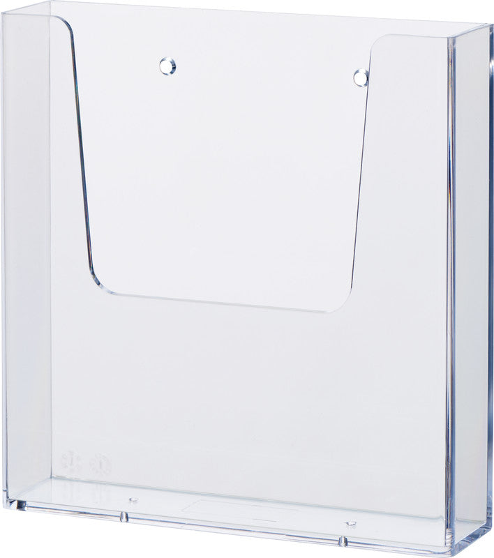 Helit Wandprospekthalter – 162 × 166 mm, transparent, Kunststoff, für A5