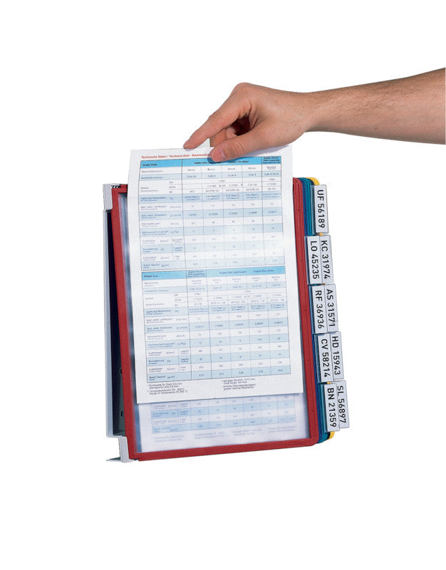 Durable Sichttafelsystem Wandelement – 260 × 330 mm, grau, für A4, 10er-Pack