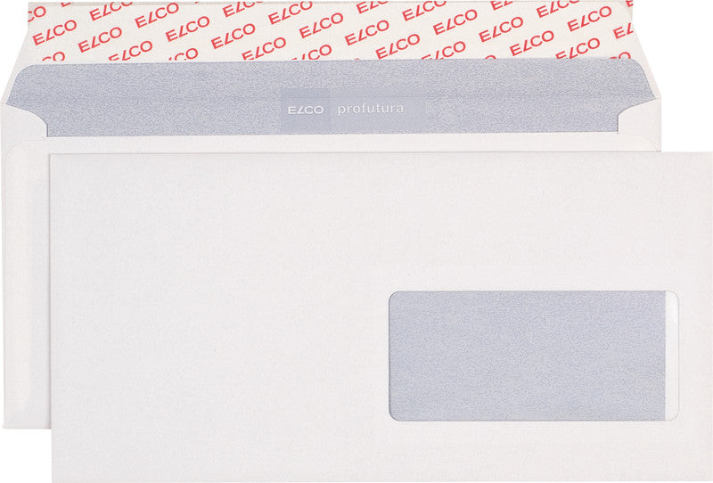Elco Couvert C5/6, Fenster rechts, Haftklebung, naturweiss, 100 g/m², Profutura, mit Innendruck – 500 Stk.