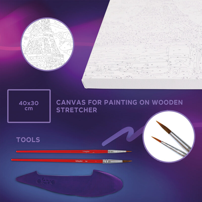 Okto Sensory Art – Modellier- und Malset Air Clay 3D – ab 14 Jahren – 2 Pinsel, Leinwand – 400 × 300 mm