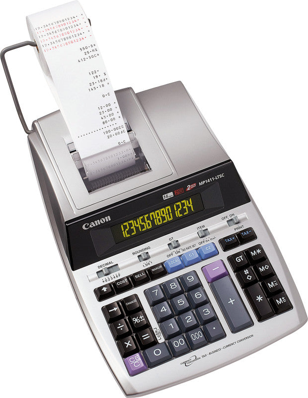 Canon Tischrechner, druckend MP1411-LTSC – 14-stellig, 2-farbig, 4,3 Zeilen/s, Steuer/Währung, Netz