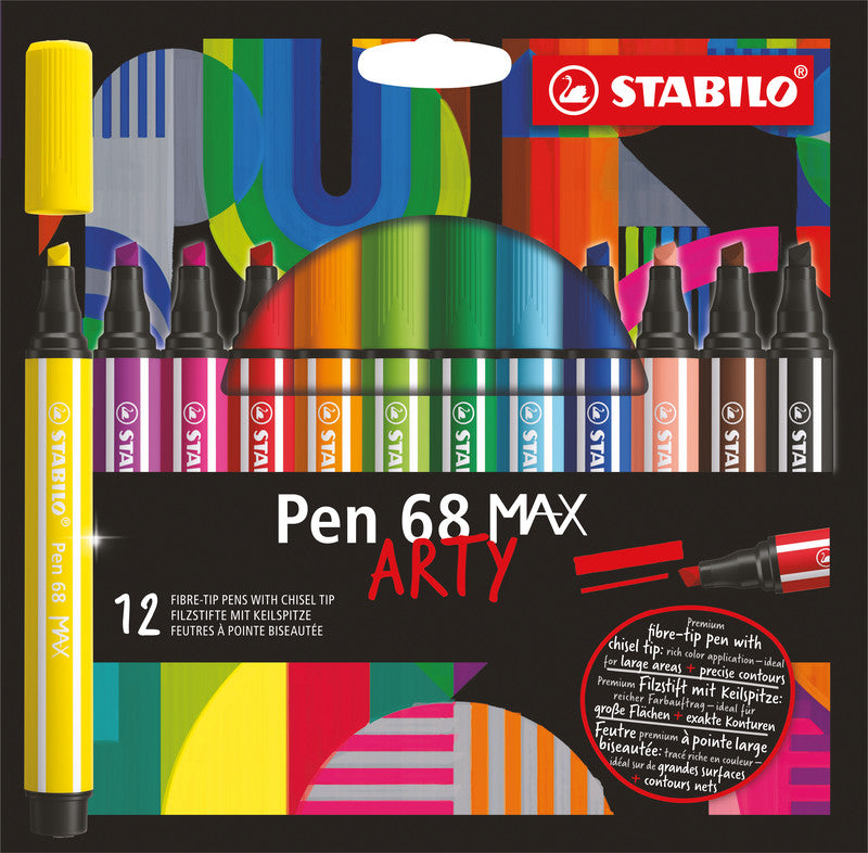 STABILO Filzstifte, Strichbreite 2–5 mm, 12 Farben