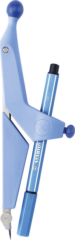 Kern krea Zirkel – Schenkellänge 15 cm, Radius 21 cm, Aufnahme bis 12 mm, Kunststoff, Ozeanblau