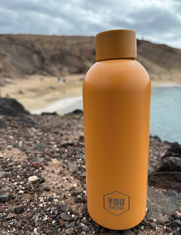 Youbottles Trinkflasche Dual – 5 dl – Edelstahl, isoliert, Schraubverschluss – Pastellpfirsich