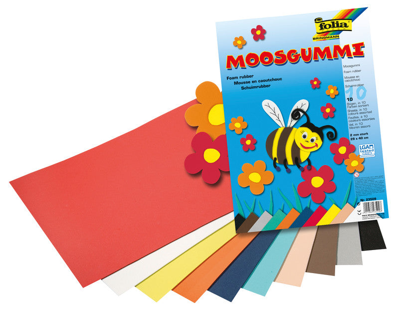 Folia Moosgummiplatte – Tannengrün – 200 × 290 mm, 10 Blätter, 2 mm