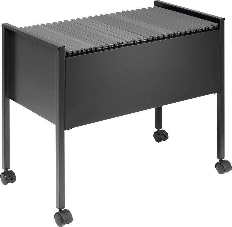 Durable Economy Hängemappenwagen – für 80 Hängemappen A4, mit Rollen, 655 × 592 × 368 mm, schwarz, Stahl