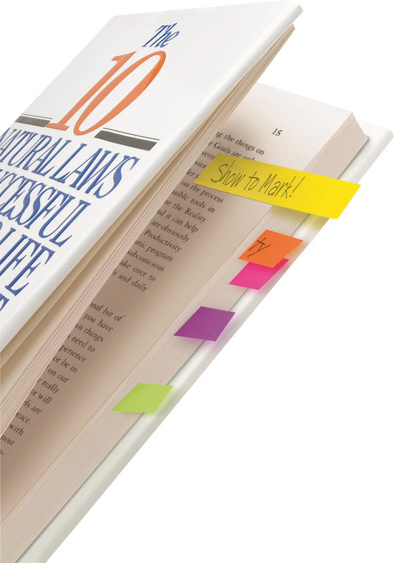 Post-it Seitenmarker – 12,7×44,4 mm – sortiert, 50 Stück, recyclingfähig