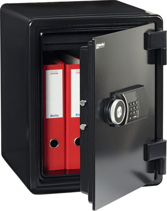 Rieffel Tresor – feuerfest, mit Elektronikschloss, Stahl, schwarz, 410 × 535 × 445 mm