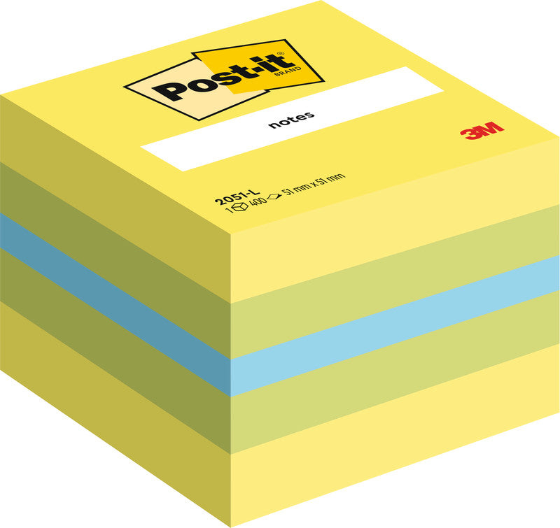 3M Post-it Haftnotizen – 51×51 mm – Mehrfarbig, 400 Blatt, PEFC