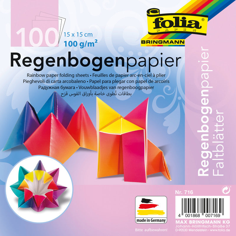 Folia Faltblätter – 150 × 150 mm – 100 g/m² – sortiert – 100 Blatt