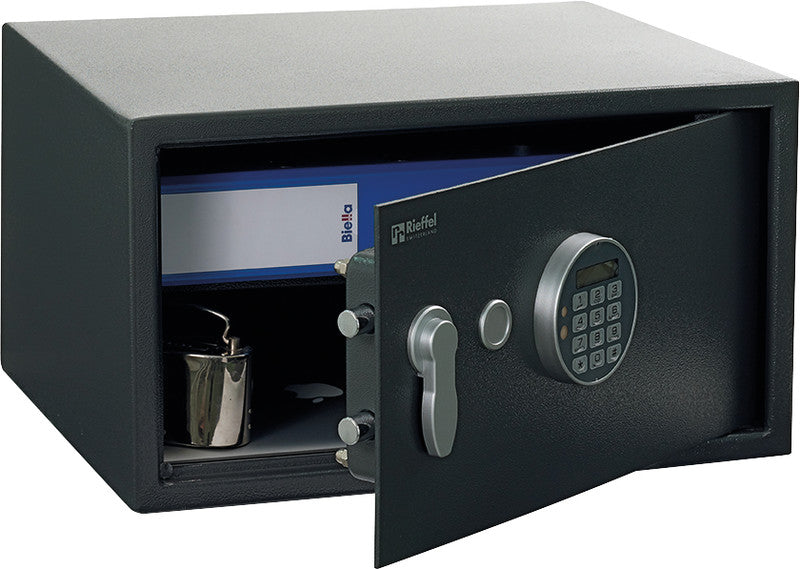 Rieffel Tresor – mit Elektronikschloss, Stahl, dunkelgrau, 310 × 200 × 200 mm