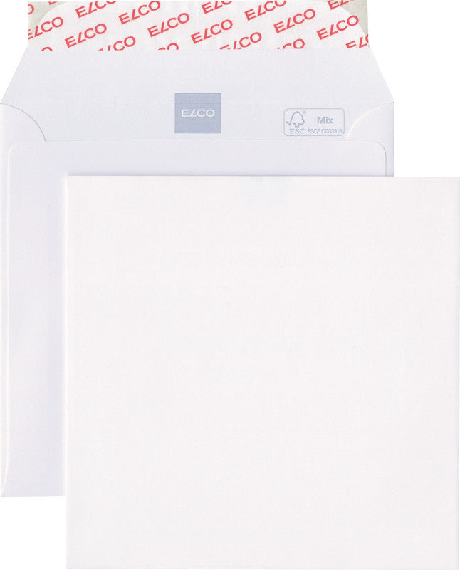 Elco Couvert 145 × 145 mm, ohne Fenster, Haftklebung, hochweiss, 120 g/m² – 500 Stk.