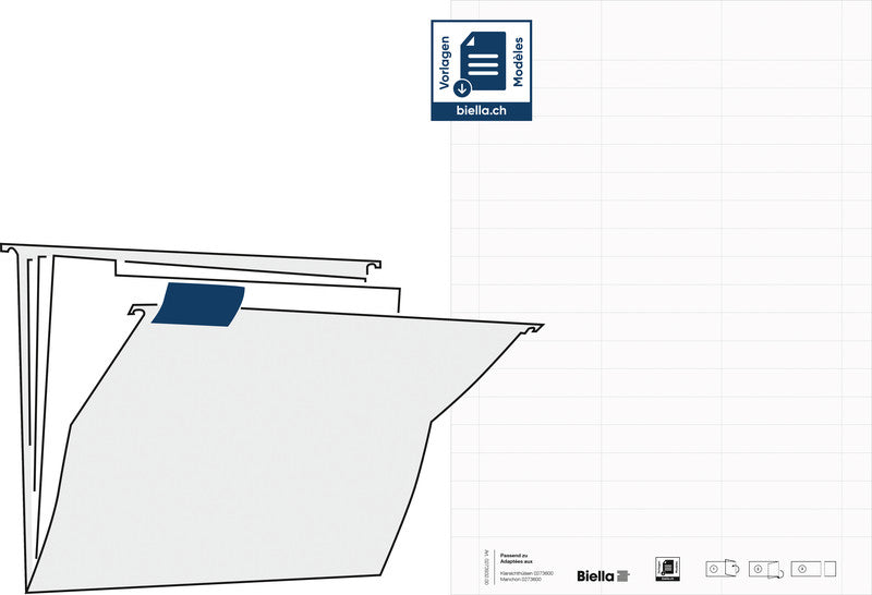 Biella Beschriftungsetiketten, 61 mm × 14 mm, weiss, Papier, für PVC-Reiter, 5 Bogen (51 Etiketten/Bogen)