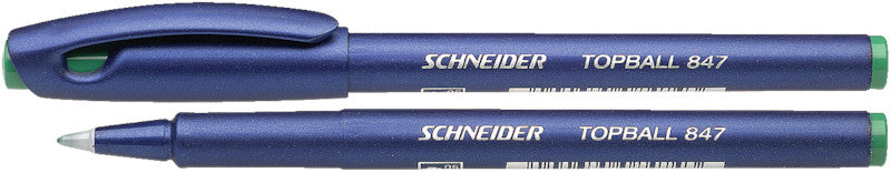 Schneider Schreibgeräte Schneider Topball 847 – Tintenroller, mit Kappe, 0,5 mm, Grün