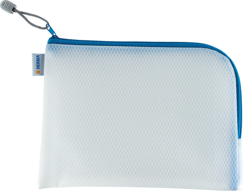 HERMA Reissverschlusstasche – für wichtige Dokumente und Utensilien – 260 × 200 mm, Kunststoff, Blau – 1 Stück