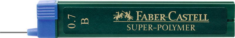 Faber-Castell Bleistiftminen – Graphit, 0,7 mm, B, 12 Stk.