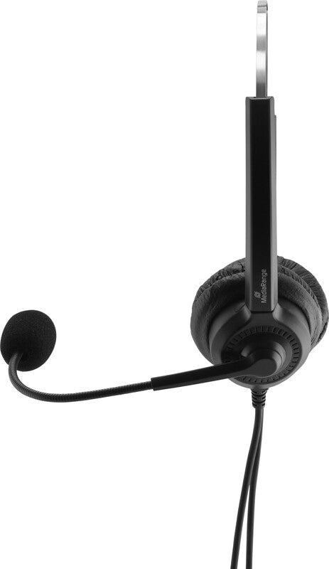 MediaRange MROS304 – Duo Headset – USB – Rauschunterdrückung, Stummschaltung, Lautstärkeregelung – Schwarz