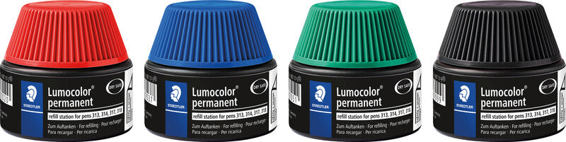 Staedtler Lumocolor Permanent Marker Nachfüllung für 313, 314, 317 + 1 weitere – Wasserfest, Geruchsarm, 15 ml
