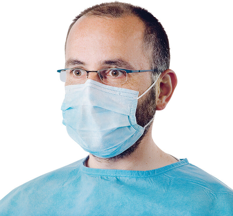 Hartmann Medizinmaske Foliodress Mask Comfort Loop Typ IIR Blau 170 × 95 mm – 50 Stück