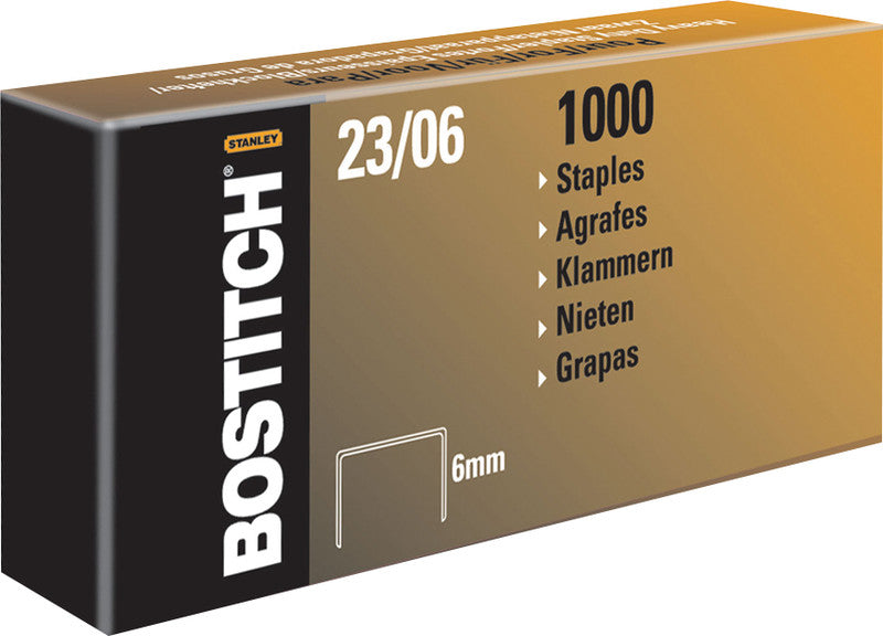 Bostitch Heftklammern – 6 mm, Metall, Silber – 1000 Stk.