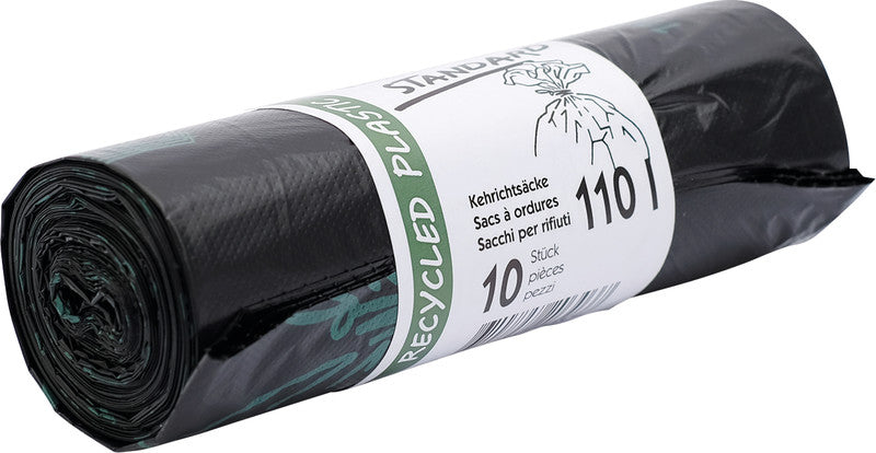 Kehrichtsäcke – 110 l, PE, schwarz, 23 µm, 10 Stk