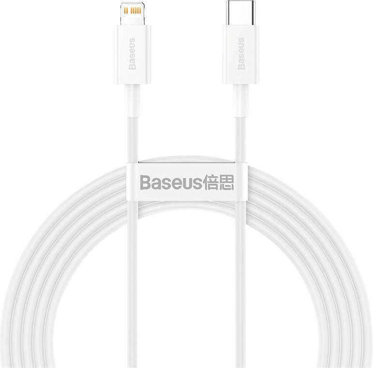Baseus USB-C auf Lightning Kabel, 2 m, Weiss, Schnellladen