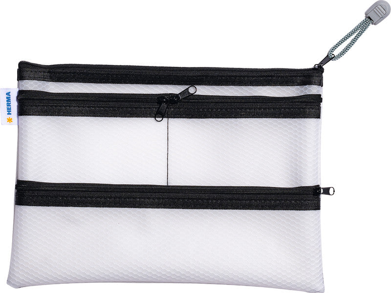 HERMA Reissverschlusstasche – 260 × 190 mm, Kunststoff, Schwarz – 1 Stück