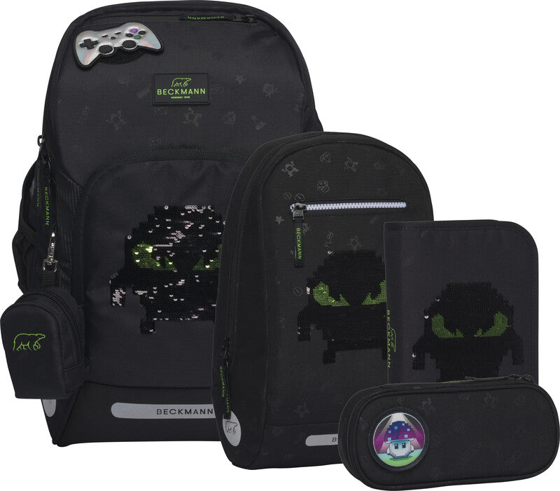 Beckmann Schulrucksack Active Air Flx – 6-teilig – Pixel – 26,0×39,0×22,0 cm
